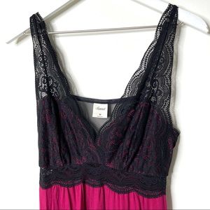 Soma black and magenta lace chemise size M